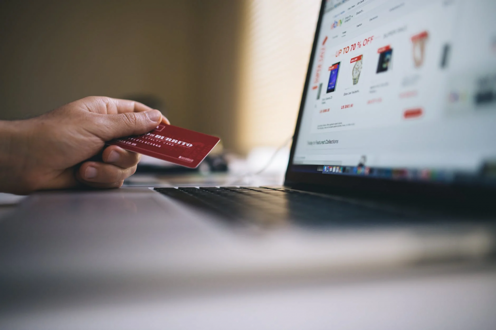 man buying online
