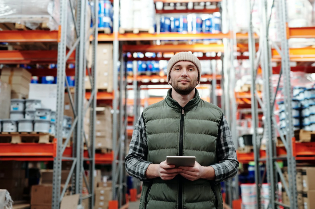 Man in warehouse